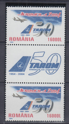 2004 LP 1646 LP 1646 a TAROM - 50 DE ANI EXISTENTA SERIE+SERIE CU VINIETA MNH foto