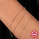 Cumpara ieftin Bratara din Argint 925 Placata cu Aur - Diamonds by the Yard Minimalist