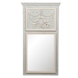 Cumpara ieftin Oglinda perete rama lemn gri crem antichizat 65x5x120 cm