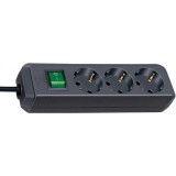 Cumpara ieftin Prelungitor Brennenstuhl Eco-Line, cu intrerupator iluminat, 3 prize, protectie la atingere, cablu H05VV-F 3G1.5, 5 m, Negru