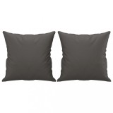 Cumpara ieftin Perne decorative, 2 buc., gri, 40x40 cm, piele ecologica