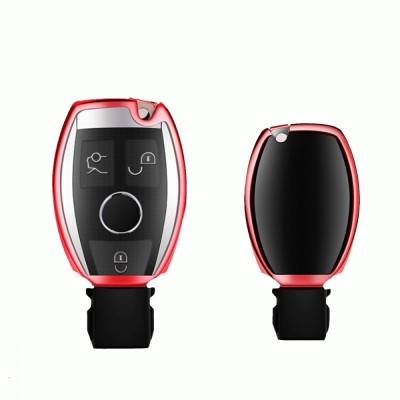 Husa Cheie Smartkey Mercedes Benz 3 Butoane Rosie TPU+PC AutoProtect KeyCars foto