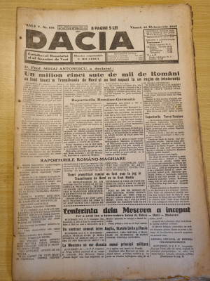 Dacia 22 octombrie 1943-supunerea romanilor din transilvania la intoleranta foto