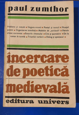 &amp;Icirc;ncercare de Poetica Medievală - PAUL Zumthor foto