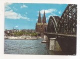 FA122 -Carte Postala- GERMANIA - Koln am Rhein, Hohenzollernbrucke und Dom, circulata 1974