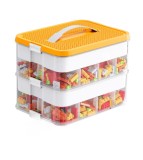 Organizer dublu pentru jucarii si blocuri 30 x 23 x 23 cm