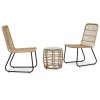 Gossi set mobilier de bistro, 3 piese, stejar, poliratan