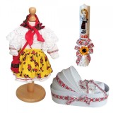 Set costumas traditional botez, trusou si lumanare personalizata, Denikos&reg; C9011