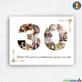 Tablou Canvas Personalizat 30 Ani cu Poze si Text, Decoratiune Casa, Agatatoare Crocodil, Panza Rezistenta, Cerneluri Non-Toxice