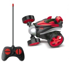 Masina de jucarie cu telecomanda RC pentru copii, de drift cu rotire la 360 grade si rasturnari de 180 grade, rapida, off-road, Culoare Rosu/Negru