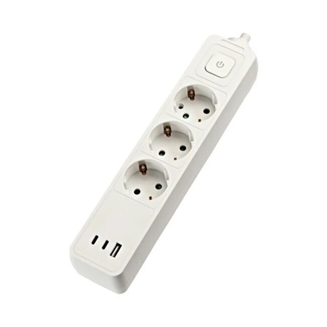 Prelungitor electric 3 prize, 2xUSB C, 1xUSB A, 1.5 m, intrerupator, Gelux