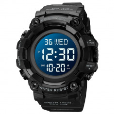 Ceas barbati Skmei Negru Sport Militar Digital Alarma 5 ATM Lumina Cornometru