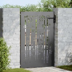 vidaXL Poartă de grădină Negru 105 x 125 cm Oțel vopsit &icirc;n pulbere