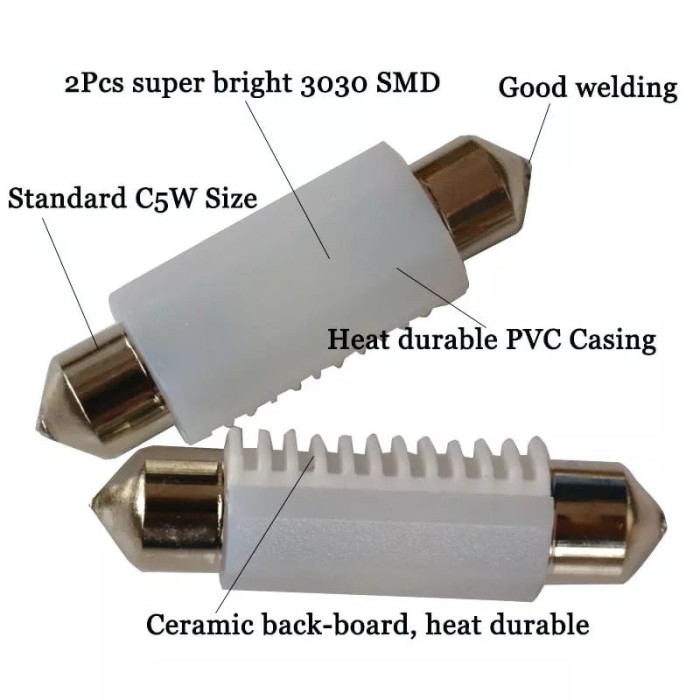 Set de 2 becuri led Xentech Light Cst 127 C5W ceramic canbus - 31 mm