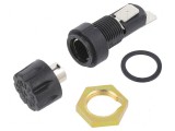 Clemă neagră 6,3x32mm 20A 250VAC UL94V-0 termoplast pentru panou