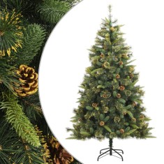 vidaXL Brad de Crăciun artificial cu conuri și balamale, 240 cm 357704