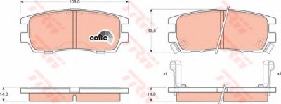 Set placute frana,frana disc MITSUBISHI PAJERO II (V3_W, V2_W, V4_W) (1990 - 1999) TRW GDB1127 foto