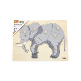 Puzzle Montessori, Elefant, Viga