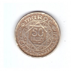 Moneda Maroc 50 francs/franci 1952, un pic concavizata, curata