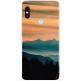 Husa silicon pentru Xiaomi Redmi S2, Blue Mountains Orange Clouds Sunset Landscape