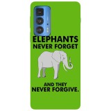 Husa compatibila cu Motorola Edge 20 model Elephants never forget, Silicon, TPU, Viceversa, Transparent, Carcasa
