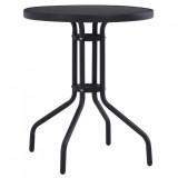 Gossi masa de gradina, negru, 80 cm, otel si sticla