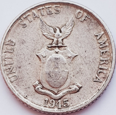 283 Filipine 20 centavos 1945 United States of America km 182 argint foto