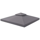 Outsunny Copertina de Rezerva de 3x3m pentru Foisor, 2 Niveluri Superioare de Protectie UV pentru Foisor