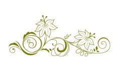 Sticker decorativ Flori, Galben lime, 85 cm, 1161ST-4 foto