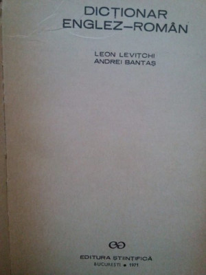 Leon Levitchi - Dictionar englez-roman (editia 1971) foto