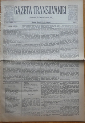 Gazeta Transilvaniei , Numar de Dumineca , Brasov , nr. 176 , 1907 foto