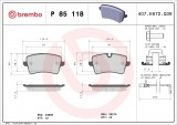 Set placute frana BREMBO P85118