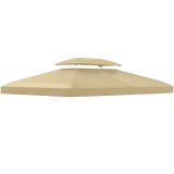 Outsunny Acoperiș de &Icirc;nlocuire pentru Foișor, Capac de Foișor din Poliester Rezistent la UV cu Acoperiș pe 2 Niveluri, 4x3 m, Crem | Aosom Romania