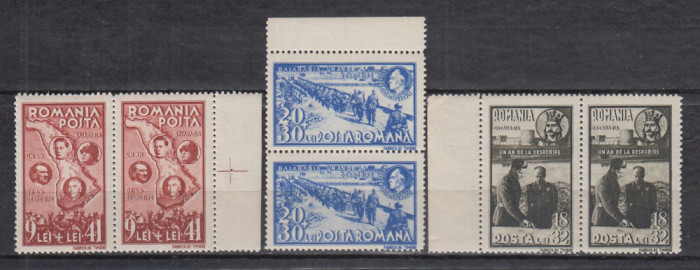 ROMANIA 1942 LP 148 II IMAGINI BASARABIA PERECHE MNH