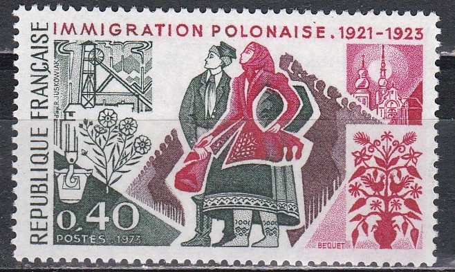 Franta 1973 - Cea de-a 50-a aniversare a imigrației poloneze, MNH