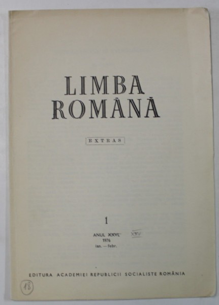 LIMBA ROMANA , NR. 1 , CONTINE : NOTE LEXICALE SI ETIMOLOGIE de MIHAI MITU , 1976