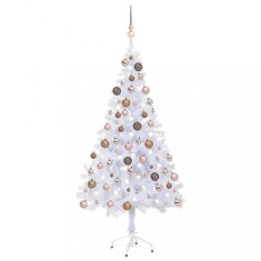 vidaXL Brad de Craciun pre-iluminat cu globuri, 120 cm, 230 ramuri foto