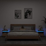 Gossi noptiere cu lumini led, 2 buc., stejar sonoma, 40x39x48,5 cm