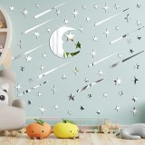 Oglinzi acrilice decorative autoadezive night sky 3D stele si luna 216 buc/set