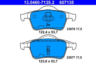 ATE 13.0460-7135.2 set placute frana,frana disc foto