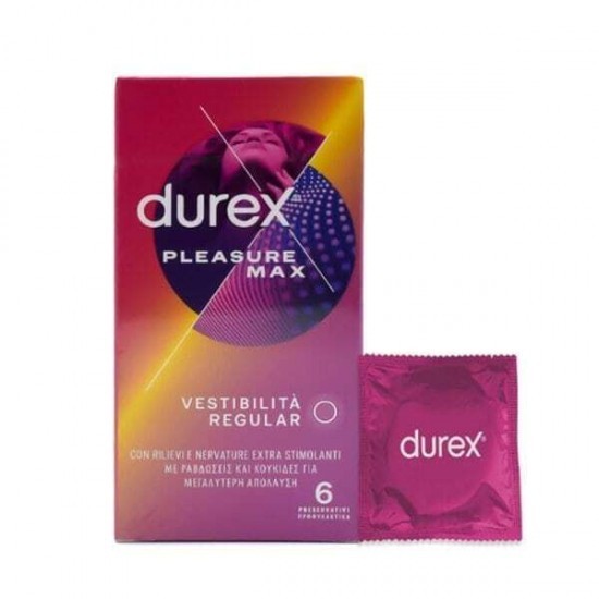 Prezervative Durex Pleasure Max Ribbed, 6 bucăți