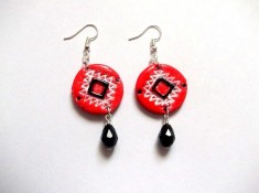 cercei fimo cu motiv traditional 48318