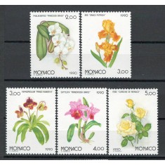 Monaco 1990 Mi 1947/51 MNH, nestampilat - Flori