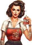 Cumpara ieftin Sticker decorativ, Woman, Rosu, 84 cm, 8503ST-5, Oem