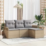 VidaXL Set de canapele pentru grădină 4 pcs Bej 55 x 55 x 37cm