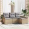 vidaXL Set de canapele pentru grădină cu pernă 4 pcs Bej Rattan poli 3353979