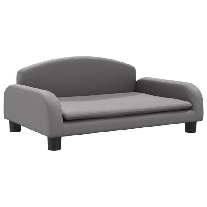 Pat de caini, gri, 70x45x30 cm, piele ecologica