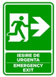 Semn pentru iesire cu directie in dreapta emergency exit