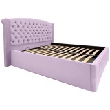 Pat Matrimonial Alison tapitat cu somiera rabatabila diverse dimensiuni, culoare roz - 120x200