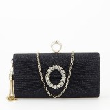 Cumpara ieftin Geanta clutch negru cu brosa BYH-8815 05